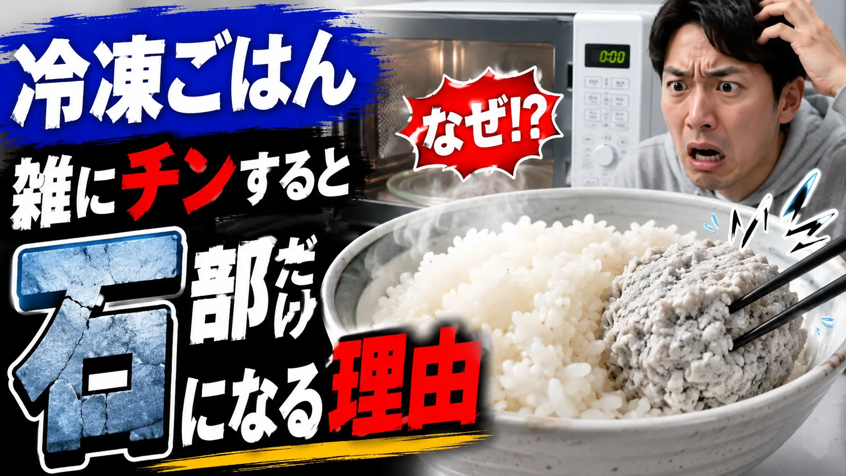 【注意喚起】冷凍ごはんを雑にチンすると一部だけ石になる理由