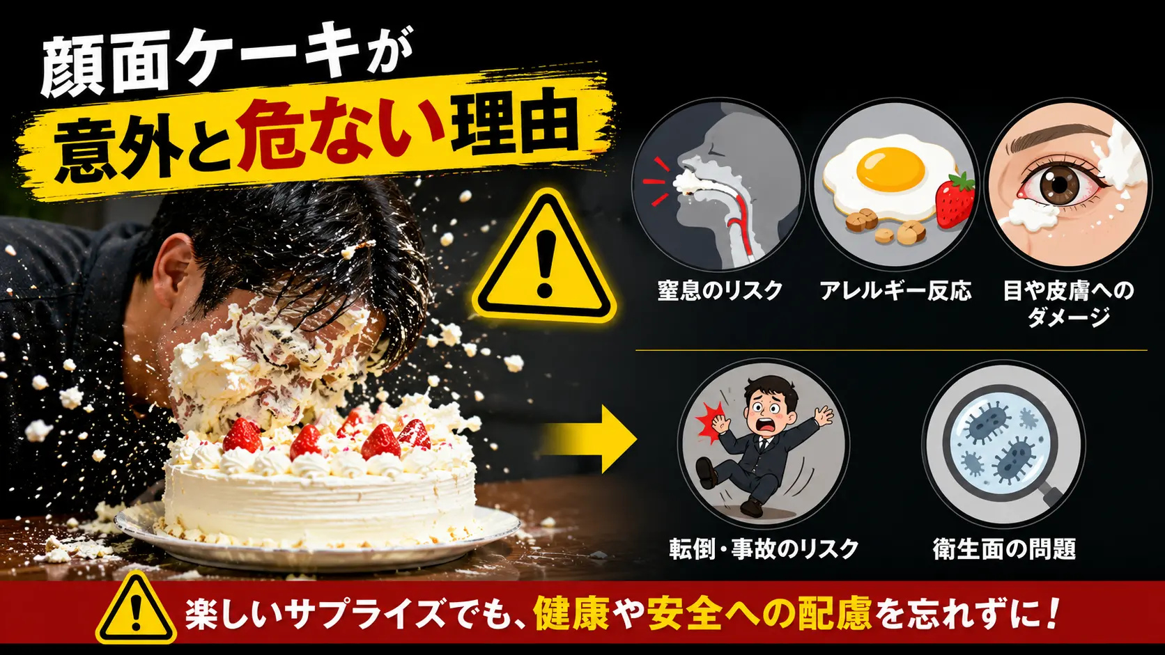 【雑学】顔面ケーキが意外と危ない理由を真面目に整理